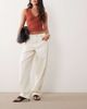 Missyempire Missy Empire cotton barrel leg jeans in off white - 1