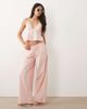 Missyempire Missy Empire cotton blend elastic waist wide leg pants in pink stripes - part of a set - 1