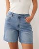Missyempire Missy Empire denim longline shorts in mid blue wash - 3