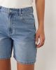 Missyempire Missy Empire denim longline shorts in mid blue wash - 4