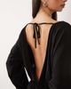 Missyempire Missy Empire double sculpted open drape back ruched detail mini dress in black - 3