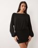 Missyempire Missy Empire double sculpted open drape back ruched detail mini dress in black - 4