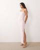 Missyempire Missy Empire double sculpted slinky bandeau ruched waist detail maxi dress in pink - 1