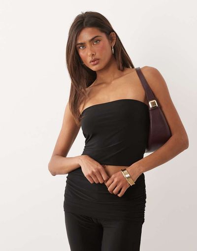 Missyempire Missy Empire double sculpted slinky bandeau top in black - part of a set