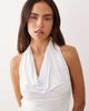 Missyempire Missy Empire double sculpted slinky cowl halterneck top in white - 2