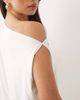 Missyempire Missy Empire double sculpted slinky drape off shoulder fitted skirt fold over detail mini dress in white - 2