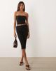Missyempire Missy Empire double sculpted slinky fold over detail capri pants in black - part of a set - 1