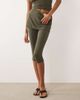 Missyempire Missy Empire double sculpted slinky fold over skirt detail cropped pants in khaki - part of a set-Green - 3