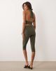 Missyempire Missy Empire double sculpted slinky fold over skirt detail cropped pants in khaki - part of a set-Green - 4