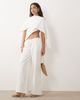 Missyempire Missy Empire drawstring waist wide leg pants in white - part of a set - 1