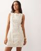 Missyempire Missy Empire floral cutwork open side bead detail mini shift dress in cream-White - 2