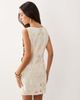 Missyempire Missy Empire floral cutwork open side bead detail mini shift dress in cream-White - 4