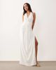 Missyempire Missy Empire halterneck wrap drape front detail maxi dress in white - 1