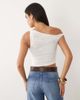 Missyempire Missy Empire lace twist off shoulder top in cream-White - 3