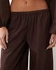 Missyempire Missy Empire linen blend elastic waist wide leg pants in chocolate - part of a set-Brown - 4