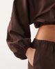 Missyempire Missy Empire linen blend volume balloon sleeve cropped top in chocolate - part of a set-Brown - 4