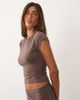 Missyempire Missy Empire modal cap sleeve cropped baby tee in chocolate - part of a set-Brown - 1