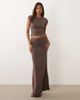 Missyempire Missy Empire modal cap sleeve cropped baby tee in chocolate - part of a set-Brown - 2