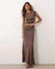 Missyempire Missy Empire modal ruched front detail maxi skirt in chocolate - part of a set-Brown - 1