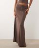 Missyempire Missy Empire modal ruched front detail maxi skirt in chocolate - part of a set-Brown - 2