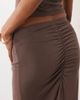 Missyempire Missy Empire modal ruched front detail maxi skirt in chocolate - part of a set-Brown - 3