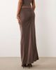 Missyempire Missy Empire modal ruched front detail maxi skirt in chocolate - part of a set-Brown - 4