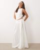 Missyempire Missy Empire poplin drop waist full maxi skirt in white - 1