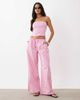 Missyempire Missy Empire poplin elastic waist wide leg pants in pink striped print - part of a set - 1