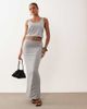 Missyempire Missy Empire ruched waist detail maxi skirt in gray - part of a set - 1