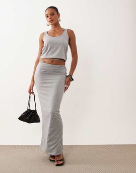 Missyempire Missy Empire ruched waist detail maxi skirt in gray - part of a set