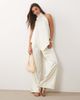 Missyempire Missy Empire satin wide leg pants in cream - part of a set-White - 1