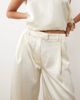 Missyempire Missy Empire satin wide leg pants in cream - part of a set-White - 3
