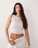 Missyempire Missy Empire sequin racerneck top in white - part of a set - 1