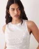Missyempire Missy Empire sequin racerneck top in white - part of a set - 2