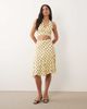 Missyempire Missy Empire slinky wrap detail halterneck top in yellow polka dot - part of a set - 1