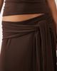 Missyempire Missy Empire soft touch tie drape side detail asymmetric hem midi skirt in chocolate - part of a set-Brown - 2