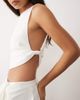 Missyempire Missy Empire straight neck asymmetric knot side detail top in white - part of a set - 3