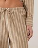 Missyempire Missy Empire tie waist wide leg pants in tan pinstripe - part of a set-Neutral - 4