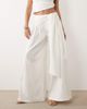 Missyempire Missy Empire volume drape tie front wide leg pants in white - part of a set - 2
