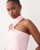 Missyempire Missyempire double sculpted slinky neck choker detail halterneck top in baby pink - part of a set - 2