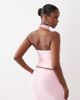 Missyempire Missyempire double sculpted slinky neck choker detail halterneck top in baby pink - part of a set - 4