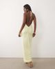 Missyempire Missyempire double sculpted slinky plunge halter neck maxi dress in lemon & hot pink flower print-Multi - 3