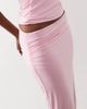 Missyempire Missyempire double sculpted slinky ruched side column maxi skirt in baby pink - part of a set - 3
