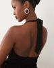 Missyempire Missyempire double sculpted slinky scoop halterneck ruffle high low detail maxi dress in black - 4