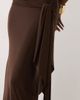 Missyempire Missyempire double sculpted slinky strapless knot front detail maxi dress in chocolate-Brown - 4