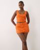 Missyempire Missyempire flower crochet mini skirt in orange - part of a set-Blue - 3
