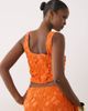Missyempire Missyempire flower crochet scoop neck top in orange - part of a set-Blue - 2
