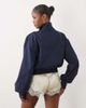 Missyempire Missyempire funnel neck buckle detail balloon sleeve jacket in dark wash blue-Navy - 3