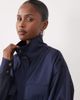 Missyempire Missyempire funnel neck buckle detail balloon sleeve jacket in dark wash blue-Navy - 4