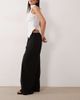 Missyempire Missyempire linen blend tie waist wide leg pants in black - 2